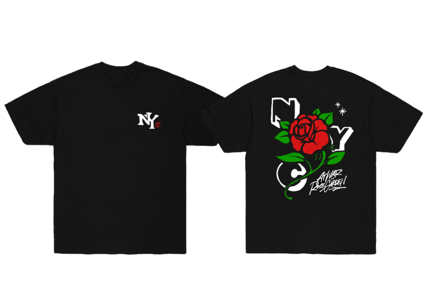 At War x Rose Garden T-Shirt (BLACK)