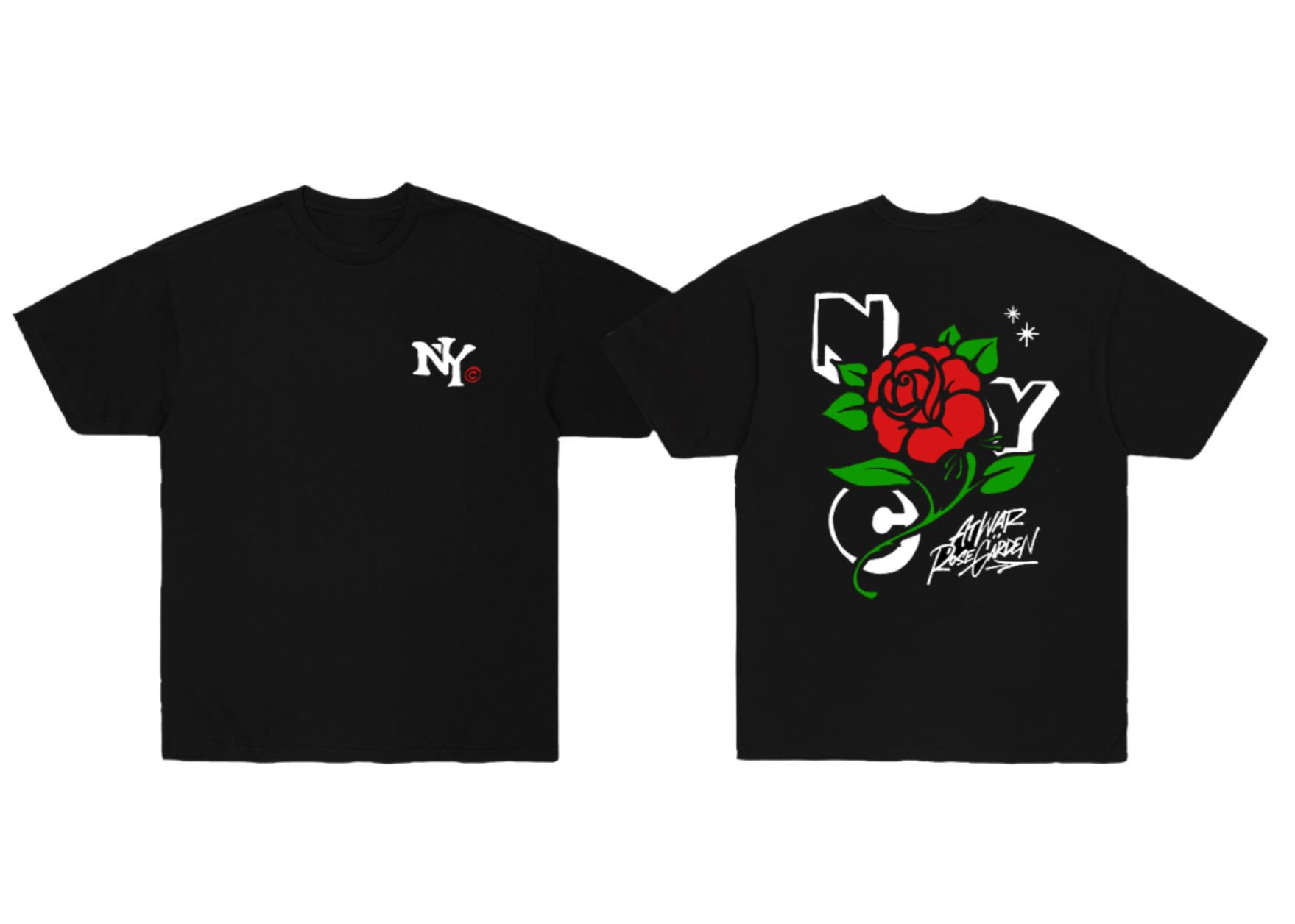 At War x Rose Garden T-Shirt (BLACK)