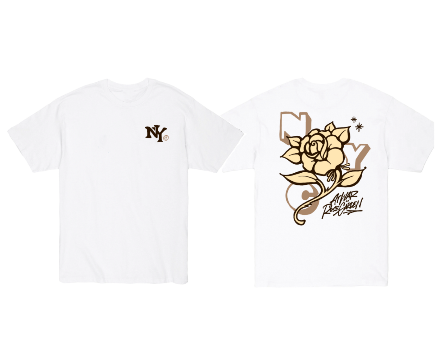 At War x Rose Garden T-Shirt (LATTE ROSE)