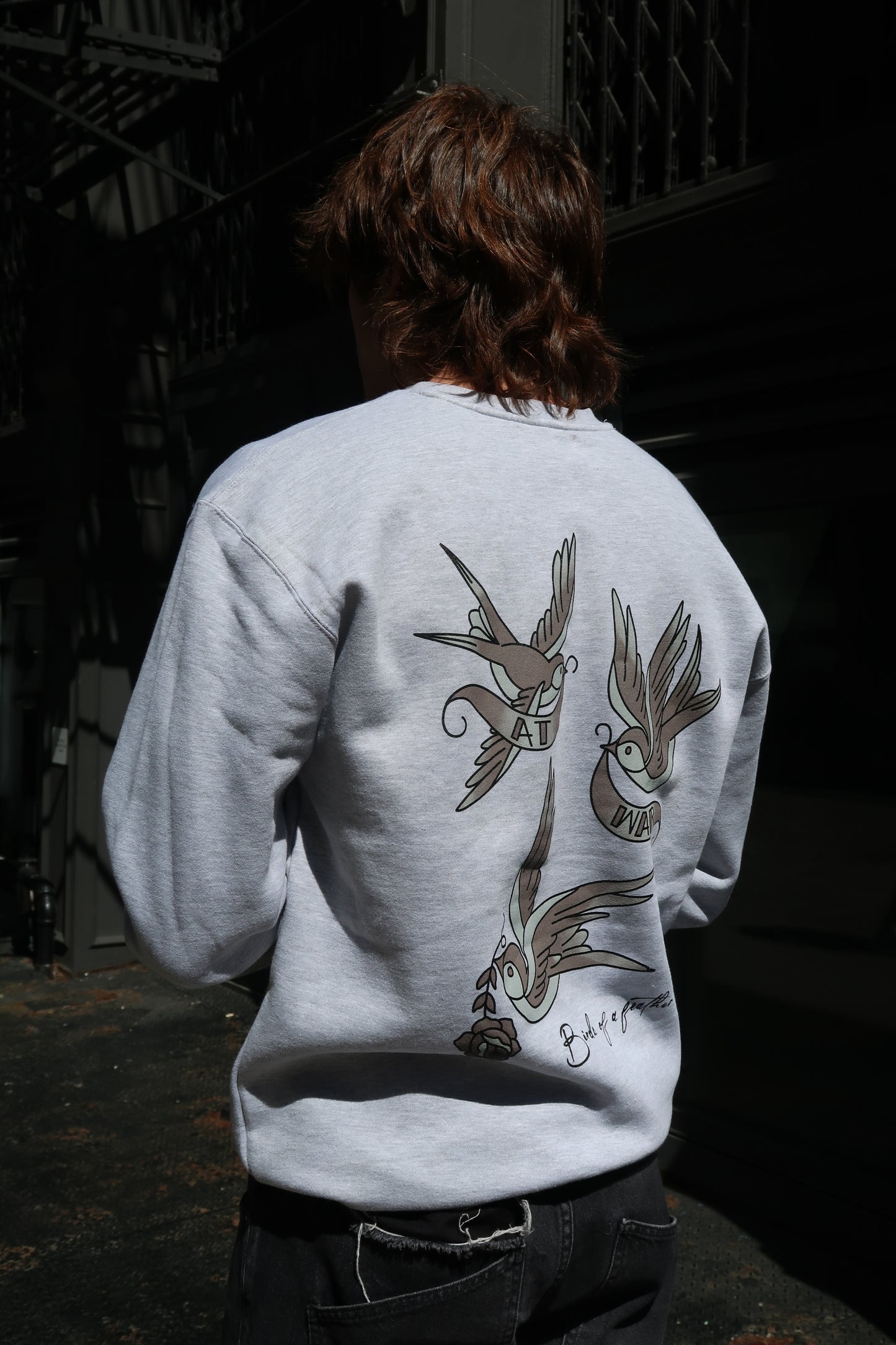 Birds of a Feather Crewneck (GREY)