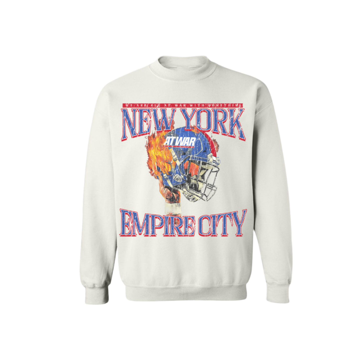 NYG At War Helmet Crewneck (WHITE)