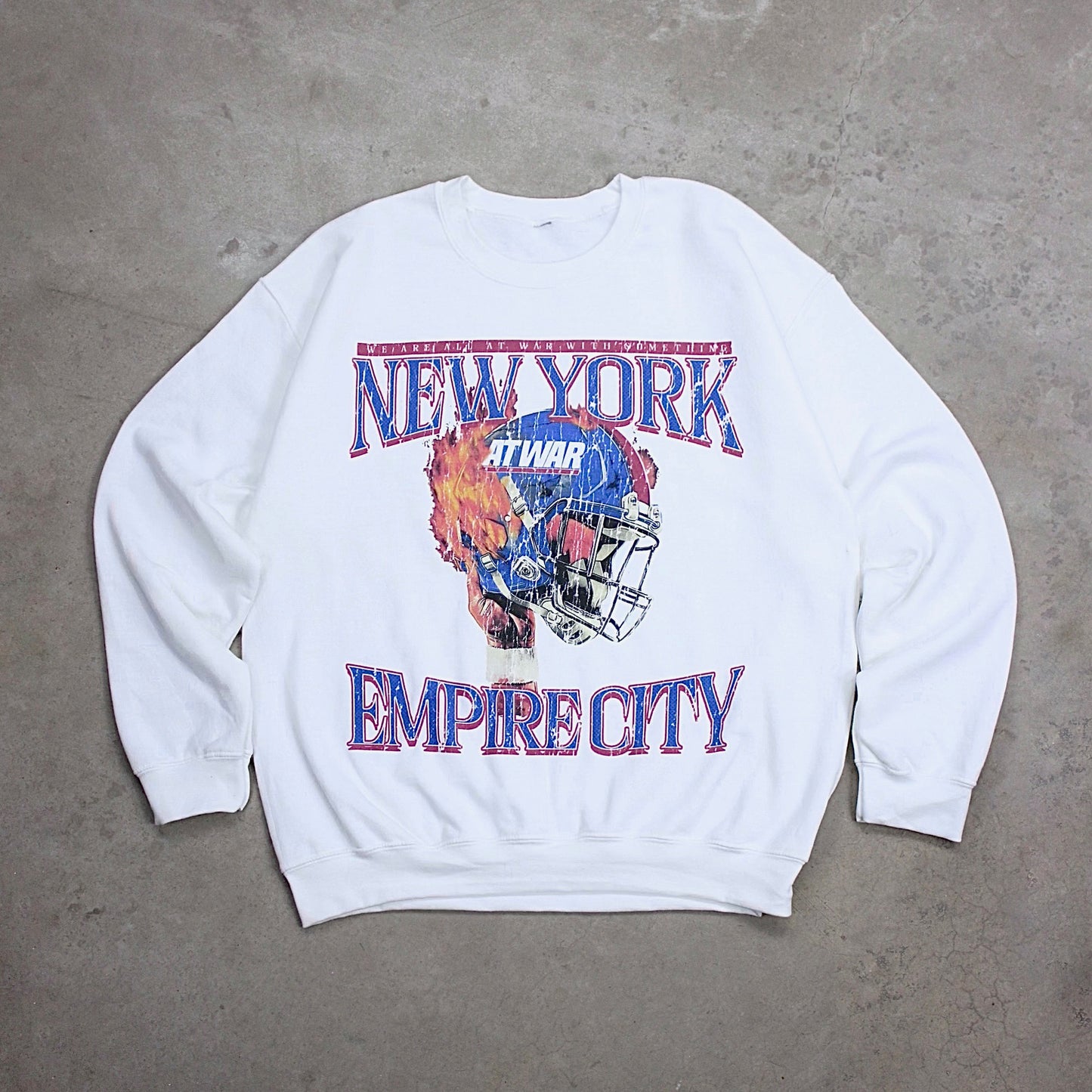 NYG At War Helmet Crewneck (WHITE)