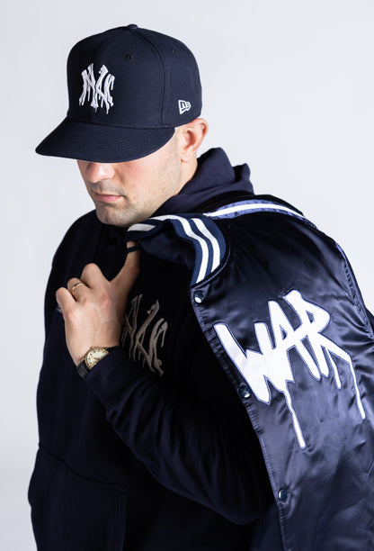 Broken Dreams Satin Jacket (NAVY)